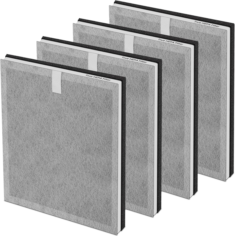 4 Pack H13 True HEPA Filter Replacement PEAIRFIL 3-Stage Compa...