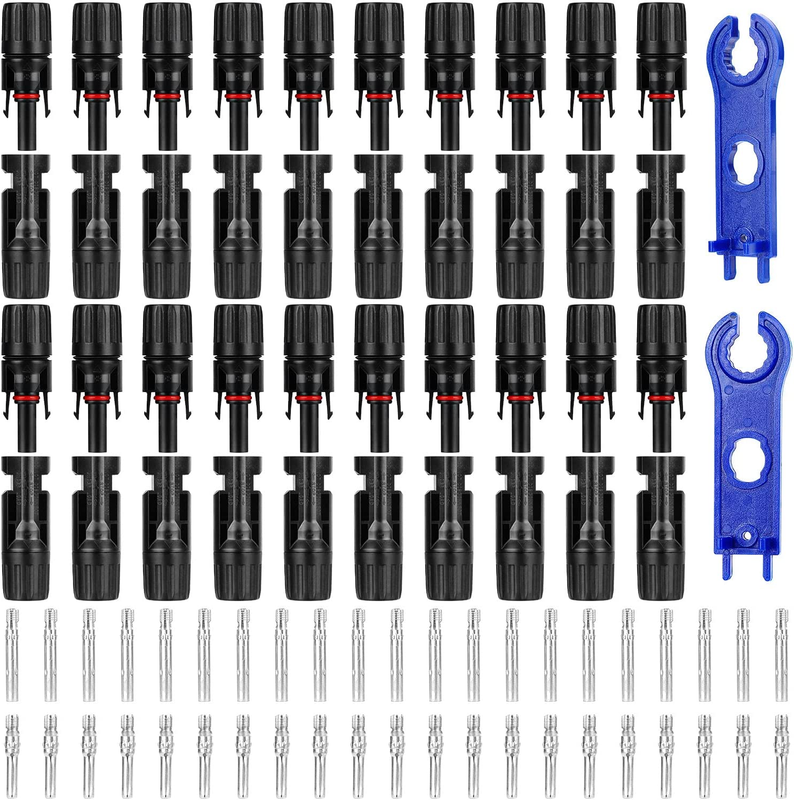 20 Pairs Solar Panel Connector with 2 Pack Wrench, IP67 1000