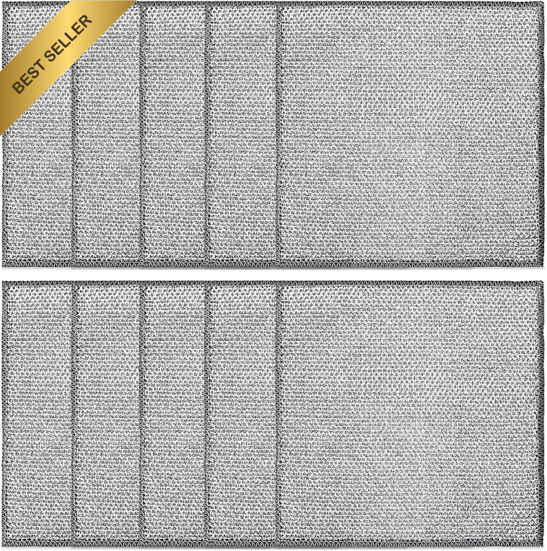 10Pcs Silver Mesh Dishcloths (Double-Layer) - Non-Scratch Reusable & Washable Ki
