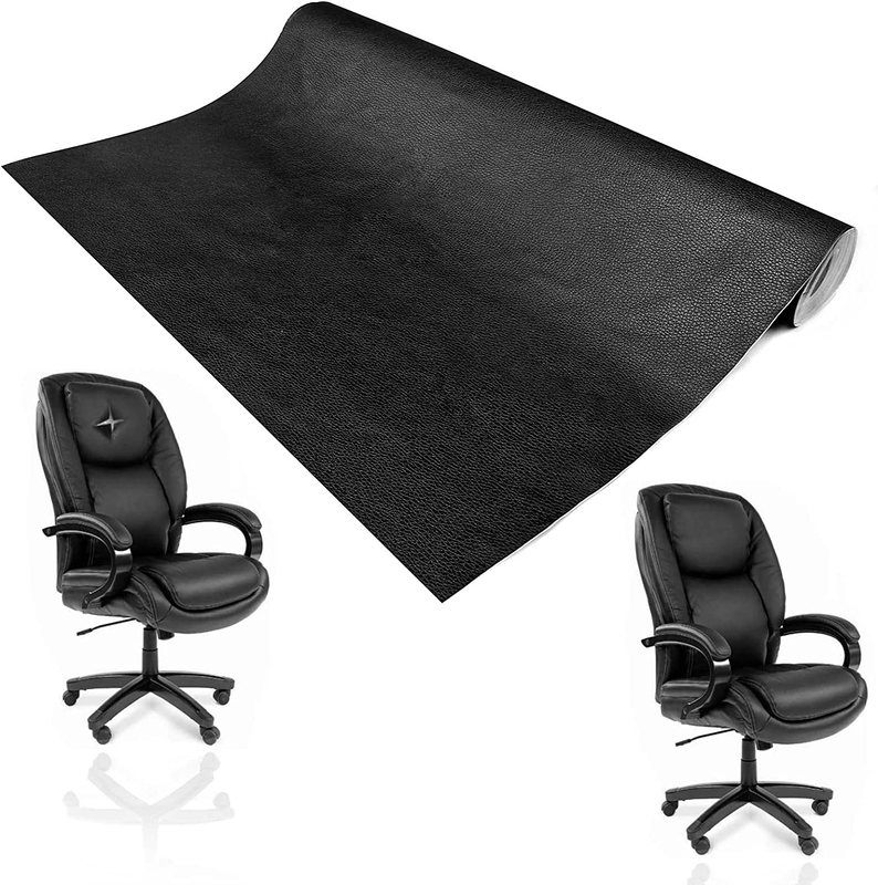 Leather Repair for Office Chair, Bright Black Self Adhesive Leather Repair Patch