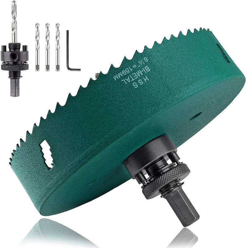 6-1/4 Inch 159Mm Hole Saw with Heavy Duty Arbor, HSS Bi-Metal 6-1/4? (159Mm)