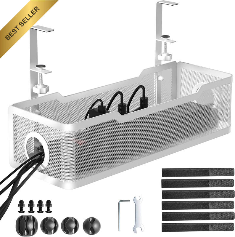 under Desk Cable Management Tray White, Cable Management under Desk No Drill, 15