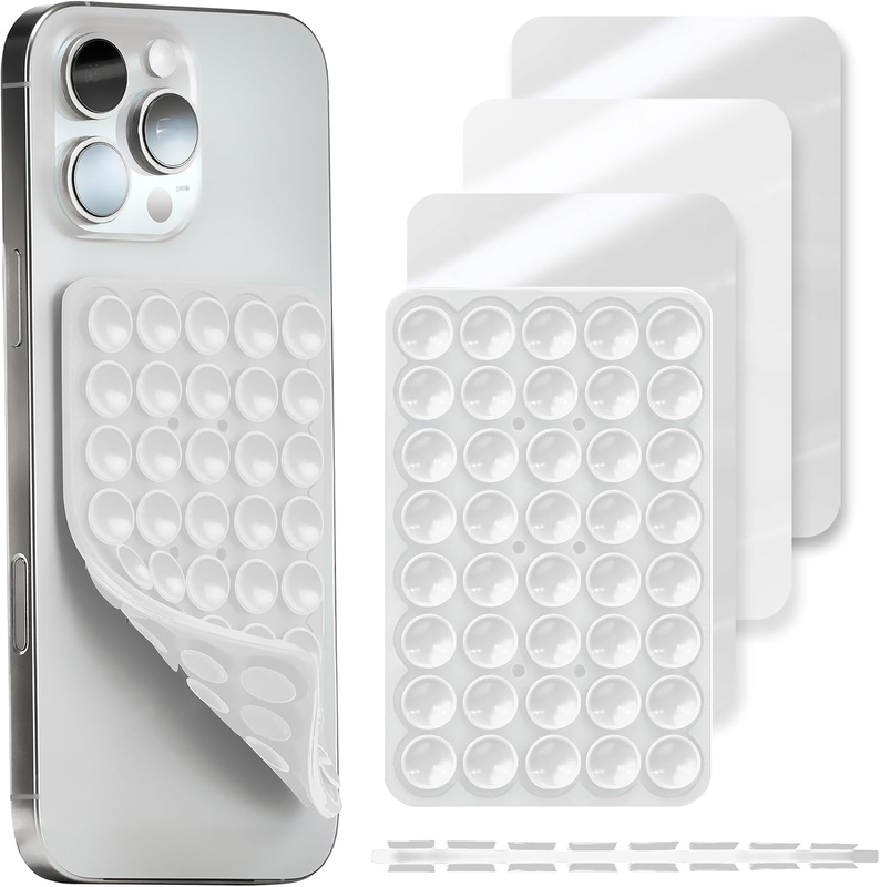 2 Pack Silicone Suction Cup Phone Case Mount Double Sided, Sticky Grip Holder fo