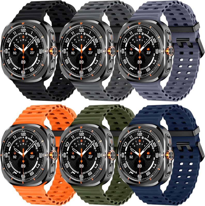 6-Pack Marine Sport Band Compatible with Galaxy Watch Ultra Bands 47Mm (2025/202