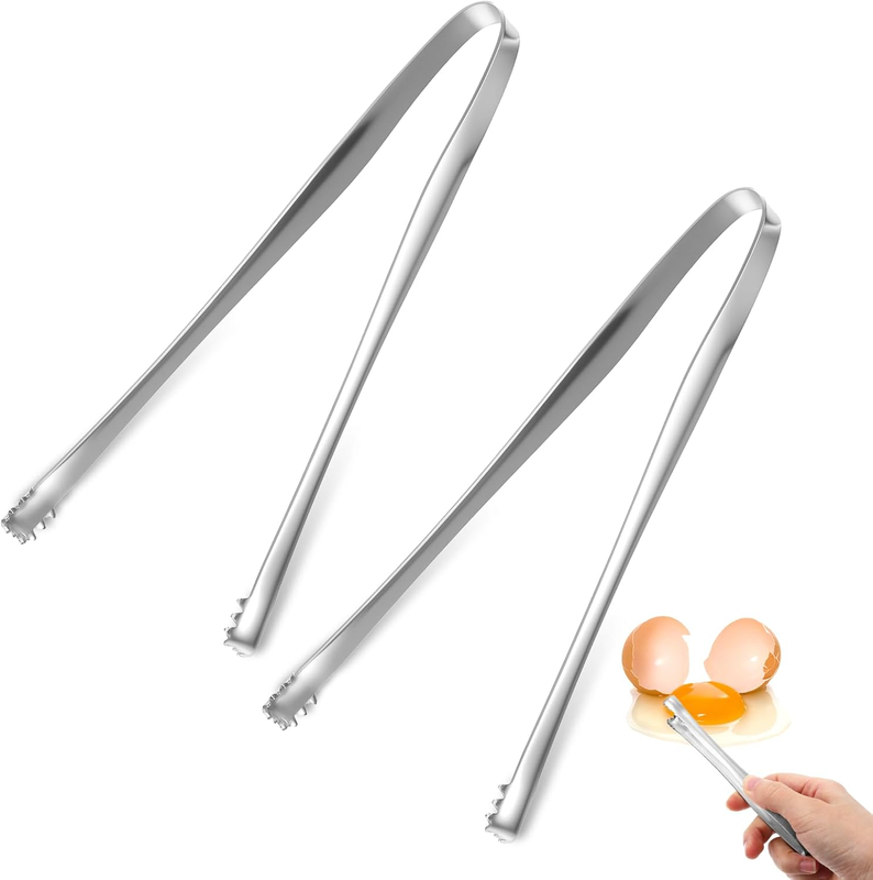 2PCS Egg Chalaza Removal Tool,Stainless Steel Tongs,Toothed Design Eggshell Frag