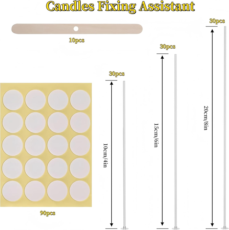 Candle Making Kit,Candle Wicks 90 Pcs (4in, 6in, 8in) with 10 Candle Wick Holder