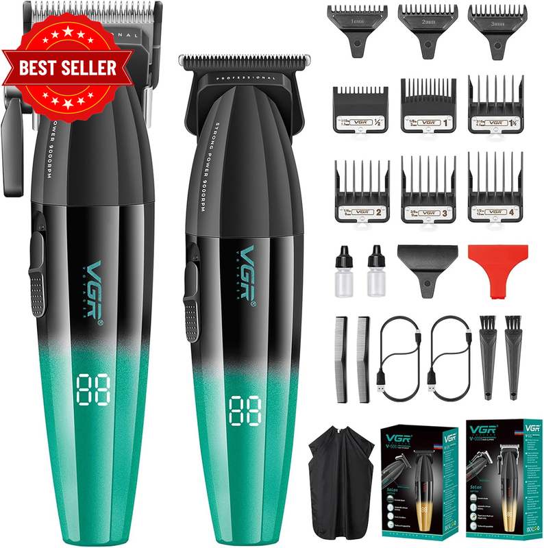 Professional Hair Clipper and Trimmer Set for Men, Barber Clipper and Zero Gap T