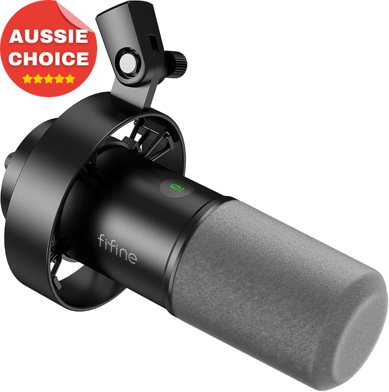 Dynamic XLR USB Microphone with Mute Button Headphone Monitoring Volume Knob