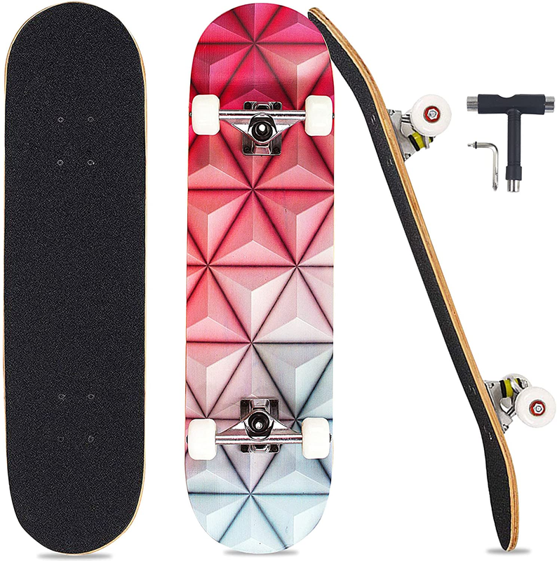 Pro Complete Skateboards for Beginners Adults Youths Teens Kids Girls Boys 31"X8