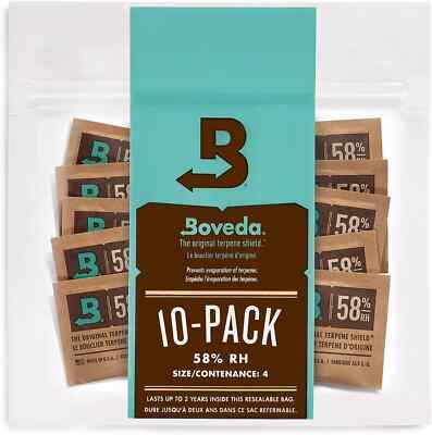 58% Two-Way Humidity Control Packs for Storing 1 Oz   Size 8   10 Pack  