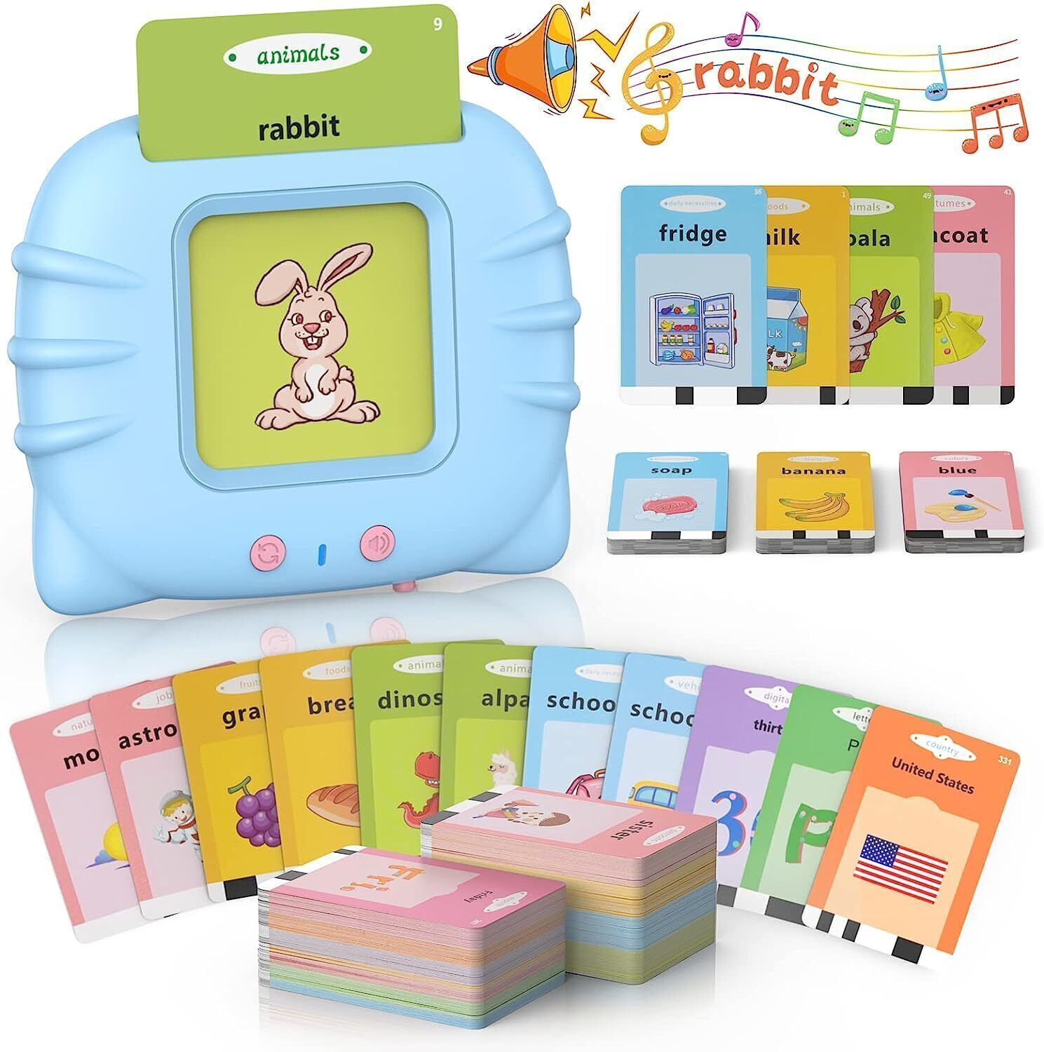 Talking Flash Cards for Toddlers 224 Words Learning Toys Preschool Audible Toy
