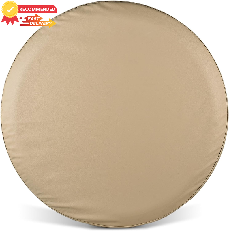 Beige 14" Spare Tire Cover - Waterproof PVC, Dust-Proof, Universal Fit for SUV