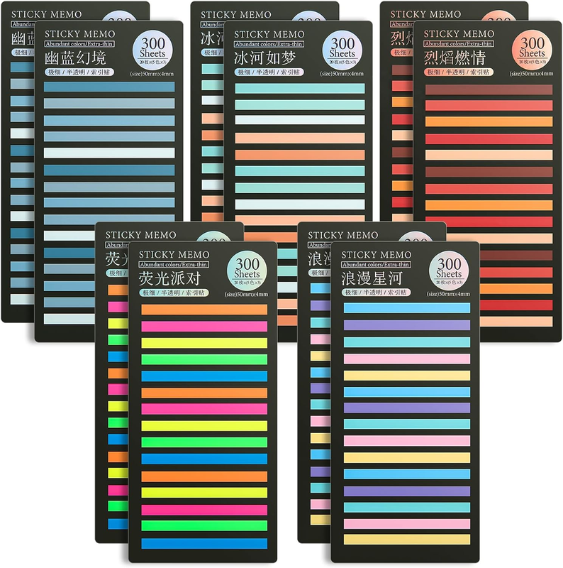 Tape, Transparent Sticky Long Page Markers Tabs, Mo