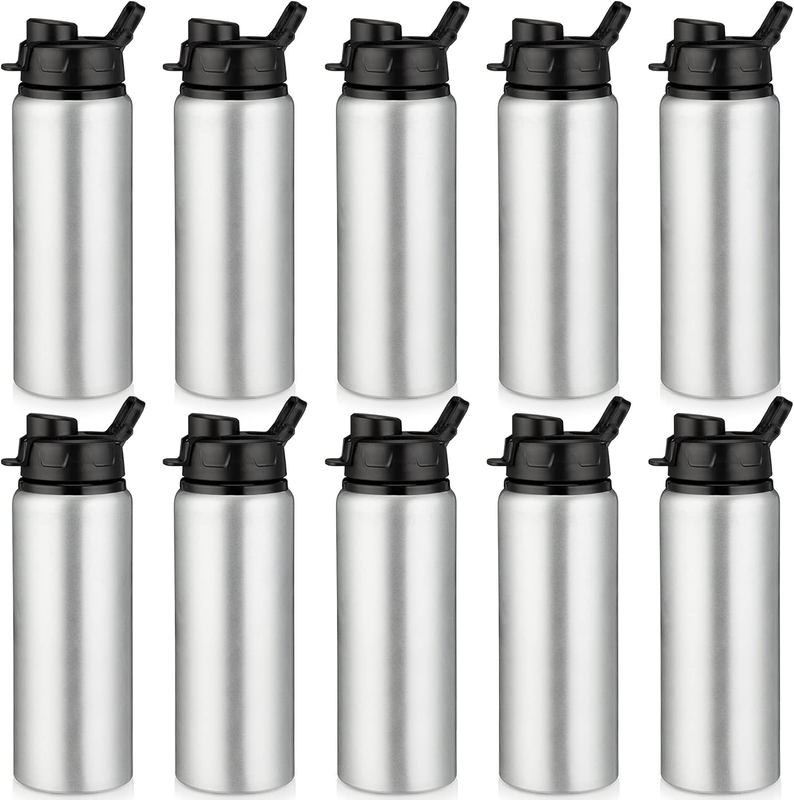 10 Pcs Aluminum Water Bottles Bulk 24 Oz Metal Water Bottles Lightweight Leak Pr