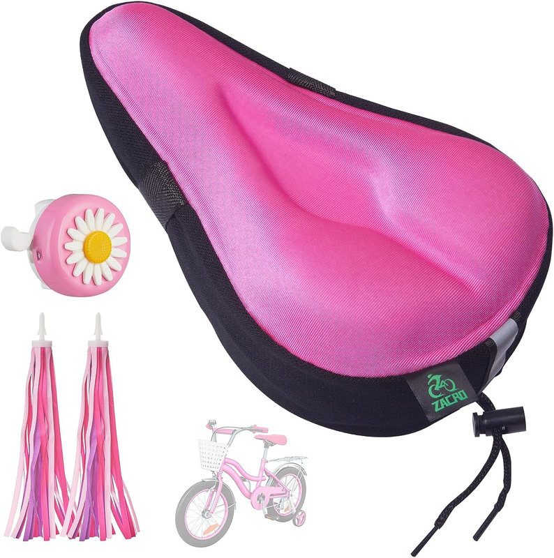 Gel Kids Bike Seat Cushion Cover for Boys & Girls, Anti-Slip Bike Seat Cover for