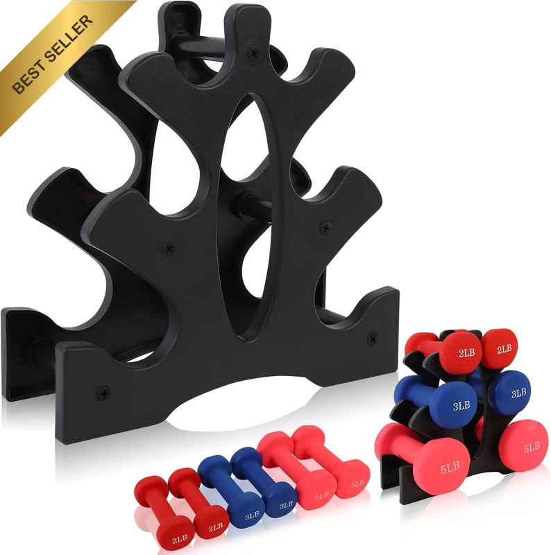 Small Weight Rack for Dumbbells - 3 Tier Dumbbell Rack Stand, Compact Weights Or