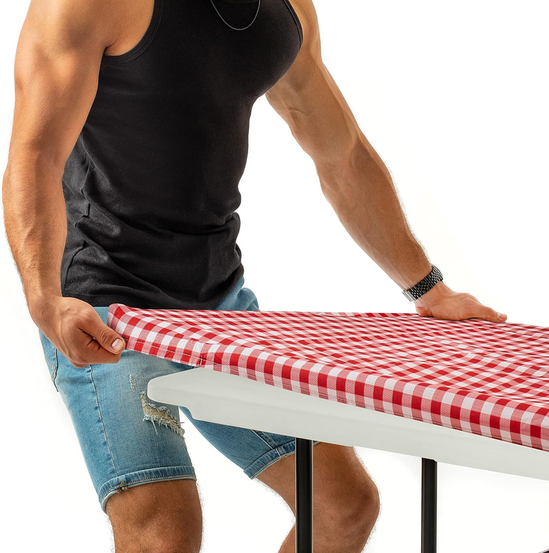 Moty Folding Table Cover, Polyester Fitted Waterproof Outdoor Tablecloth Protect