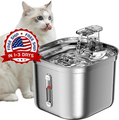 Fuente De Agua Automática Para Mascotas De 2.2L/73oz Para Perros Y Gatos NEW US