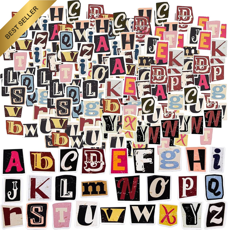 156 PCS Vintage Letter Stickers for Scrapbooking DIY | Travel & Craft Use, Calen