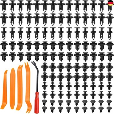 190 Stück Universal Karosserie Kunststoffnieten Befestigungssatz,mit 5 