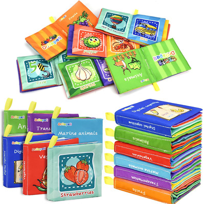 Soft Cloth Books Baby Books Bath Books 6-Pack for Baby Infant Toddler Kids