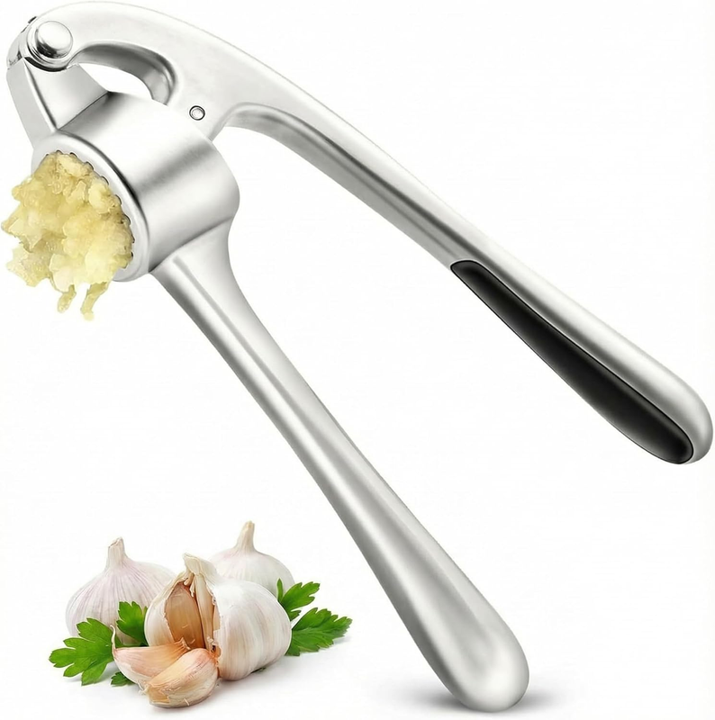 Garlic Press, Premium Rust Proof Kitchen Garlic Mincer Crusher Squeezer with Erg