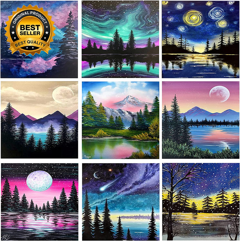 9 Pack Diamond Painting,Diy 5D Diamond Painting Kits for Adults & Kids,Diamond A