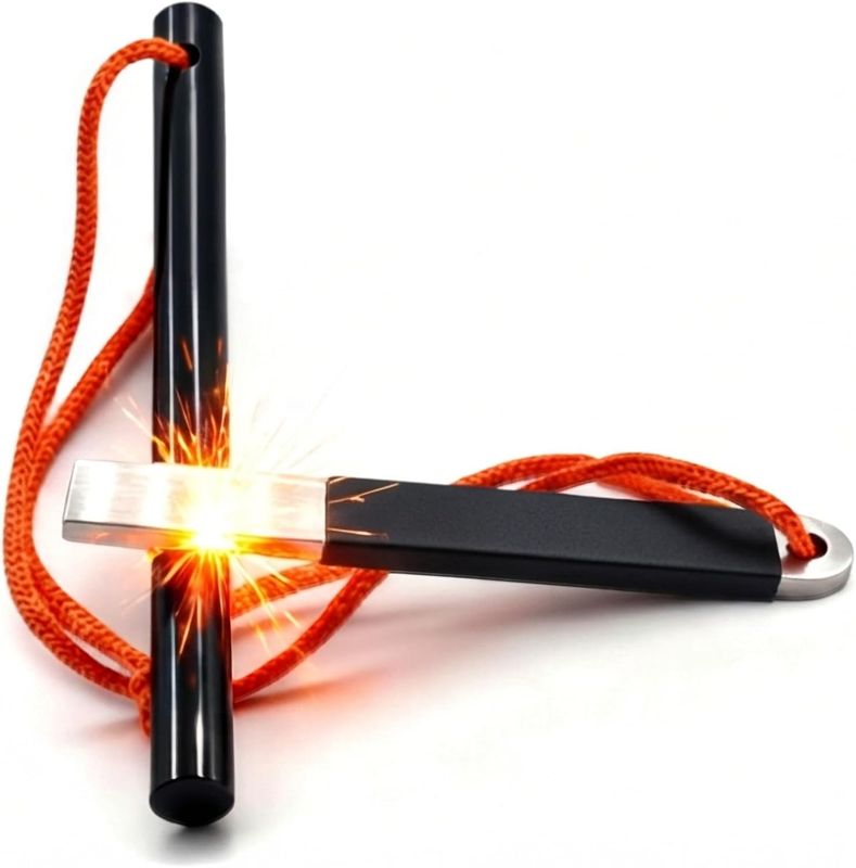 Ferro Rod Fire Starter Ferrocerium Flint Steel Survival Camping Emergency Kit