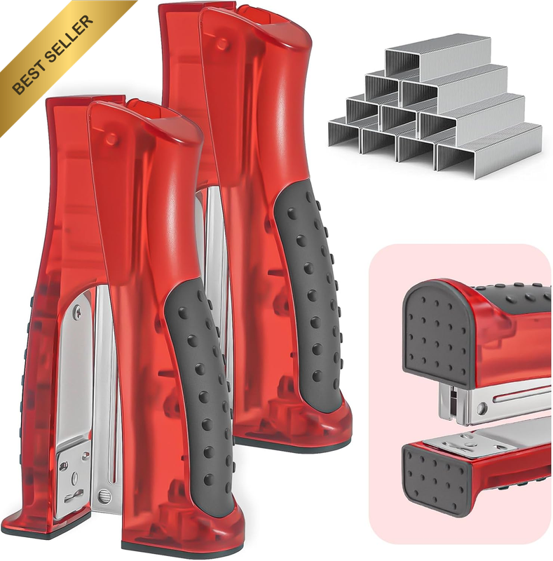 2-Pack Stand-Up Stapler with 2000 Standard Staples (24/6), Handheld Ergonomic So