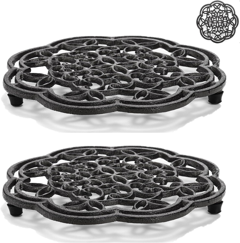 2 Cast Iron Trivet Heavy Duty 7.7 