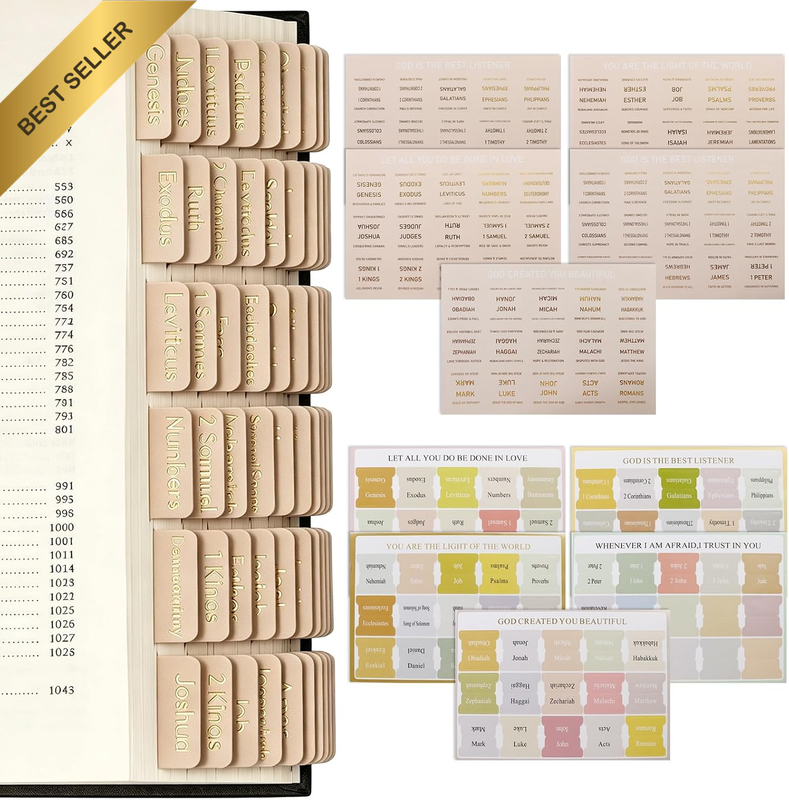 150 Pack Bible Tabs Stickers, Laminated Bible Study Tabs for Women and Men, Bibl