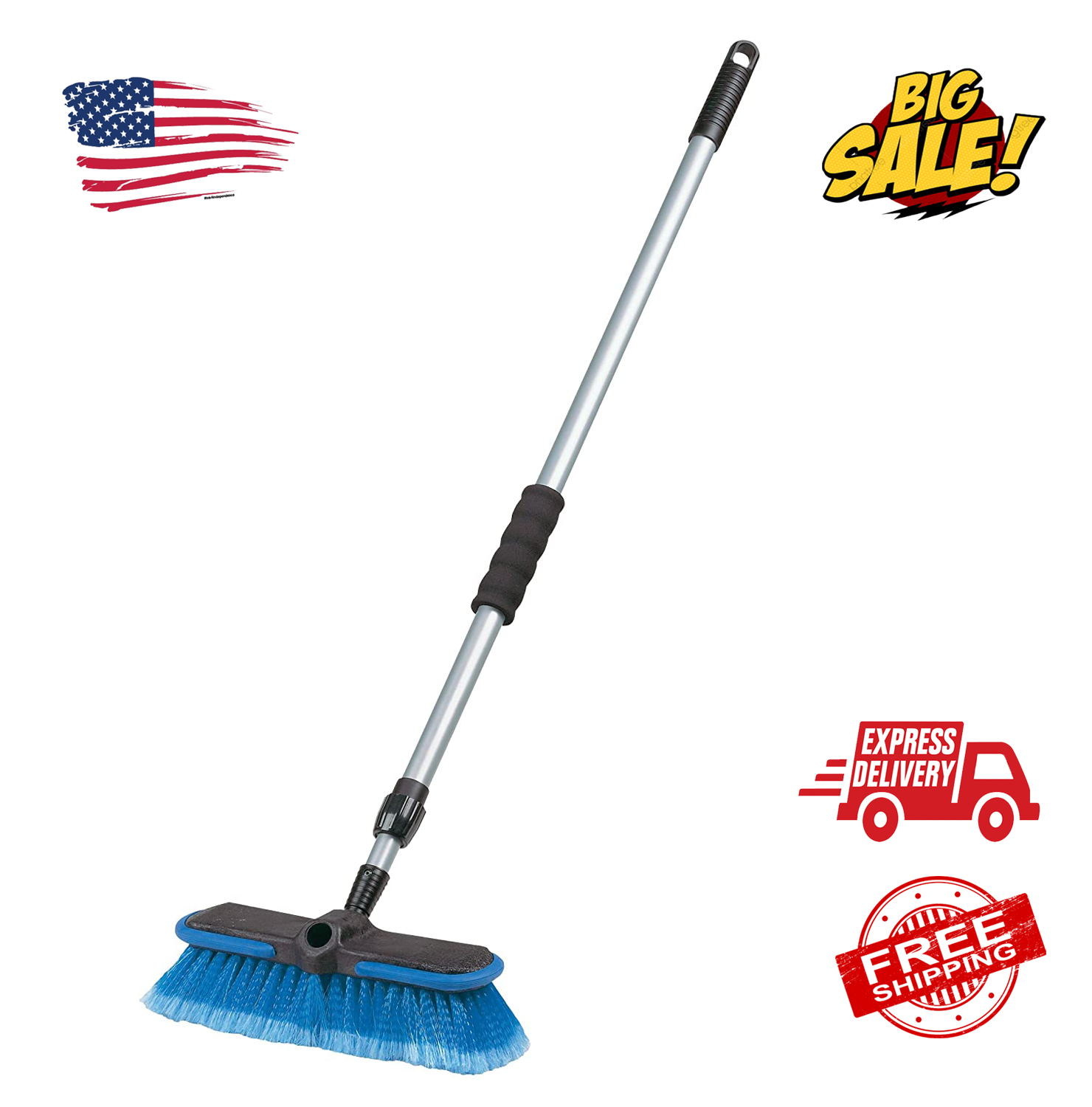 Car Washing Brush Long Handle Extension Pole Super Soft Head For Truck