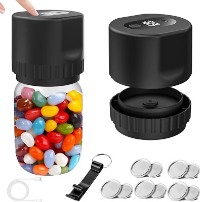 Electric Mason Jar Vacuum Ever Sealer Kit for Wide/ Regular Mouth Jars &10 Lids