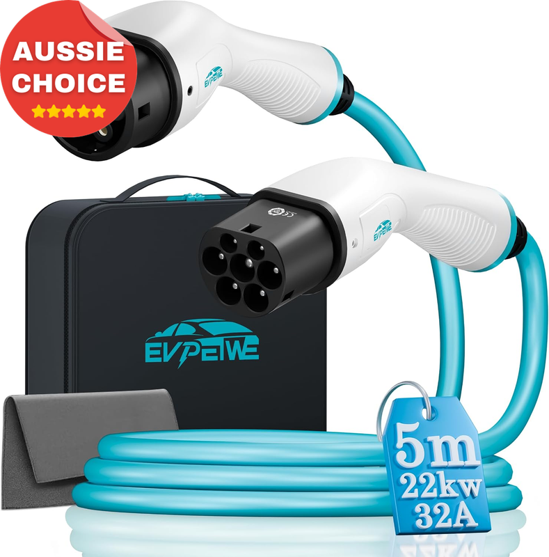 22kW 32A Type 2 EV Charging Cable 5M Blue 3 Phase IP55 Compatible All Evs Phevs