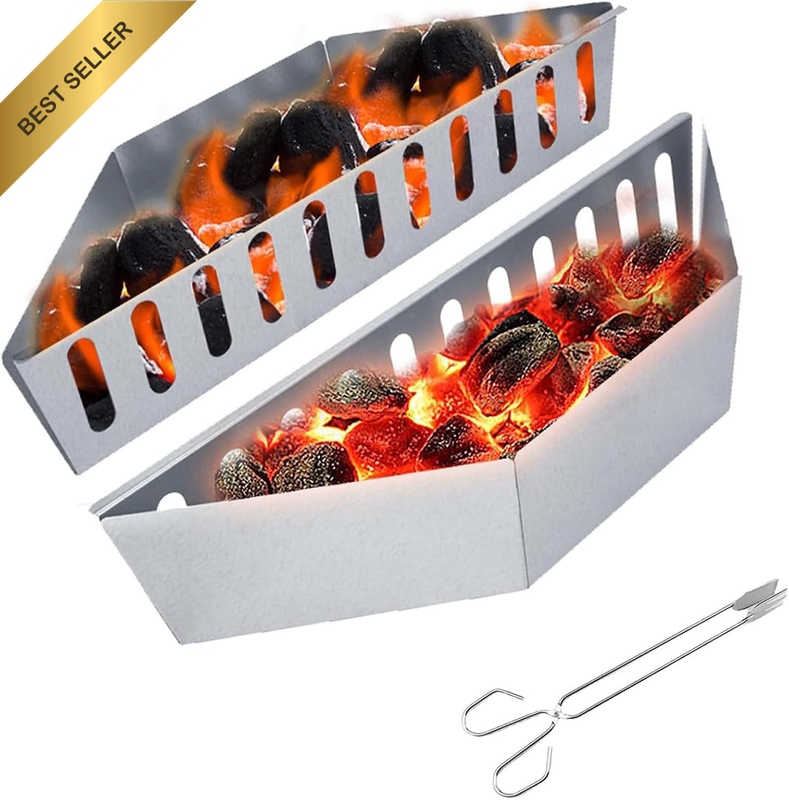 2 Pcs Charcoal Basket, Stainless Steel 0.8Mm Thick Charcoal Rack, Charcoal Tray,