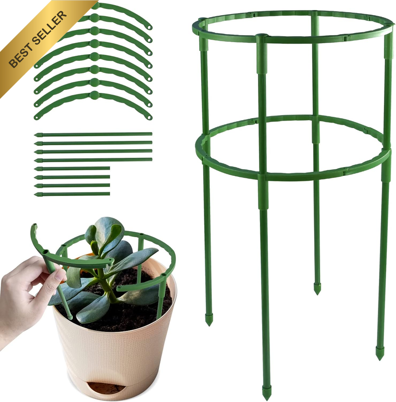 8 Pieces Double Layer Plants Support Stakes, Plant Cage Holder Flower Pot Climbi