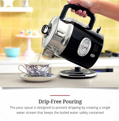Russell Hobbs Retro Style 1.7L Electric Kettle, Black & Stainless...