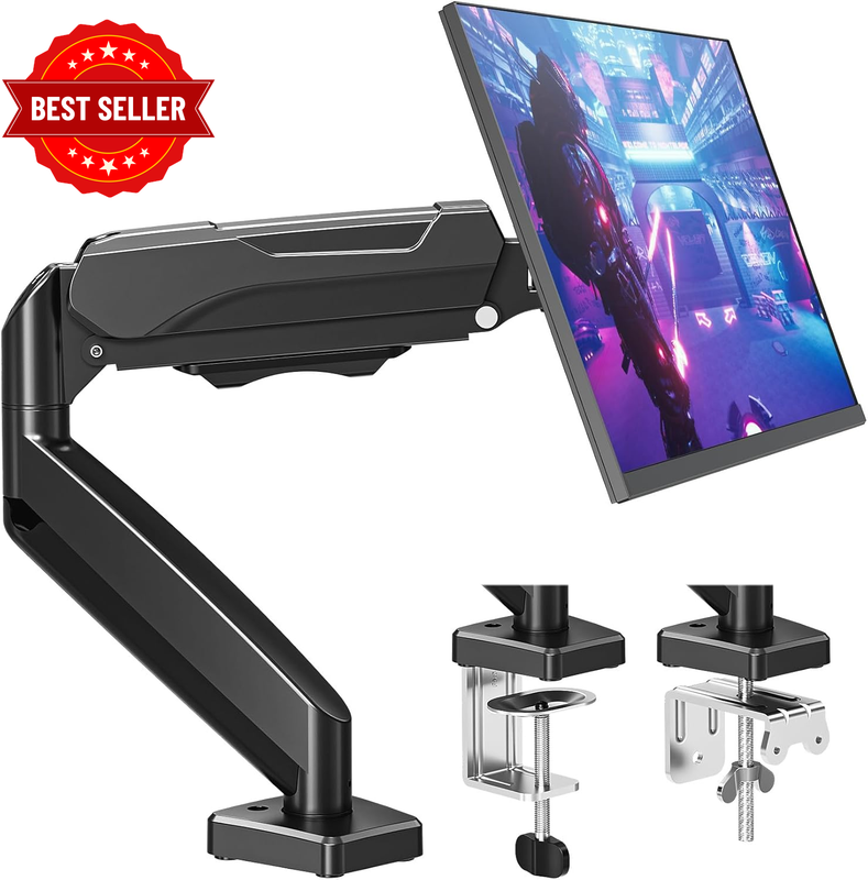 Single Monitor Desk Mount Holds Screen up to 32 Inch, Height Adjustable Monitor
