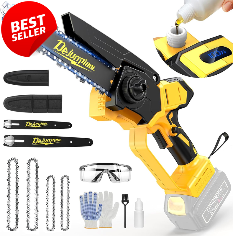 6 8 Inch Mini Chainsaw DeWalt 20V MAX Brushless Auto Oiler 4 Chains - US