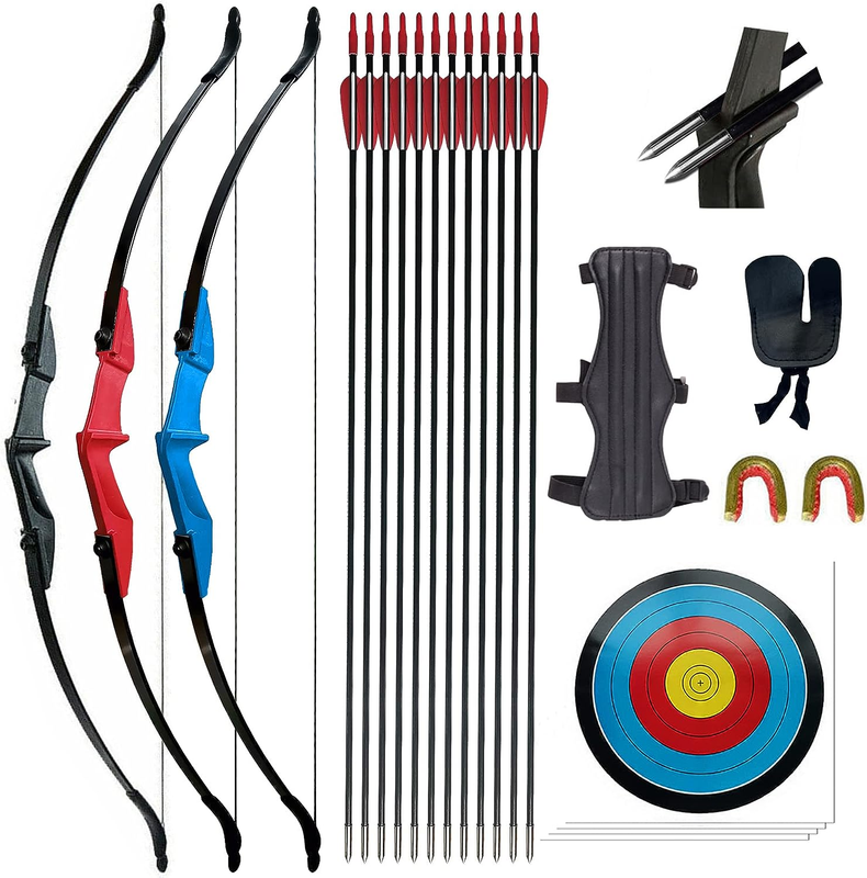 Recurve Bow Set Hunting Long Takedown Bow Draw Weight 20Lbs 30Lbs 40Lbs for Begi
