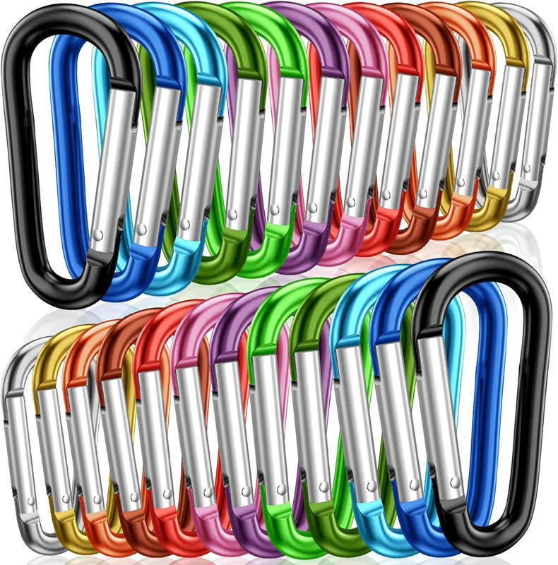 STURME 2" Aluminum D Ring Carabiners Clip D Shape Spring Loaded Gate Small Keych
