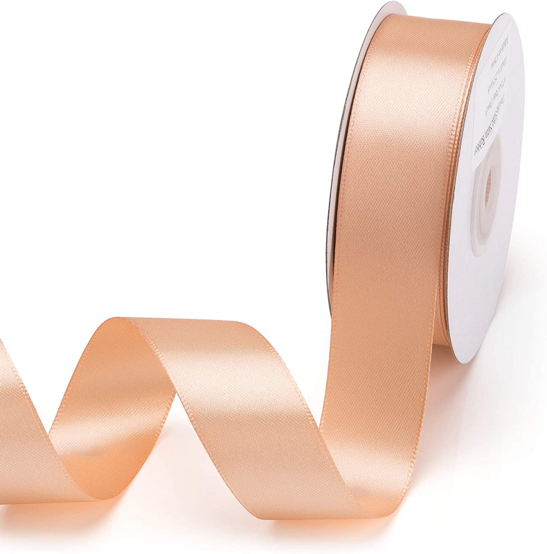 Double Faced Satin Ribbon 1 Inch X 25 Yards Double Sided Solid Polyester Ribbon