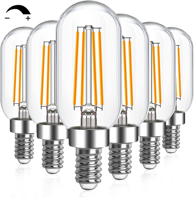 E12 LED Light Bulb 6W Dimmable 60W Equivalent 6-Pack, T6 T25 E12 Candelabra Bulb