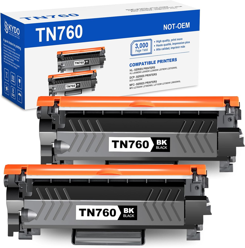 [with CHIP] TN760 Toner Cartridge Replacement for TN 760 TN-760 TN730 Toner Comp
