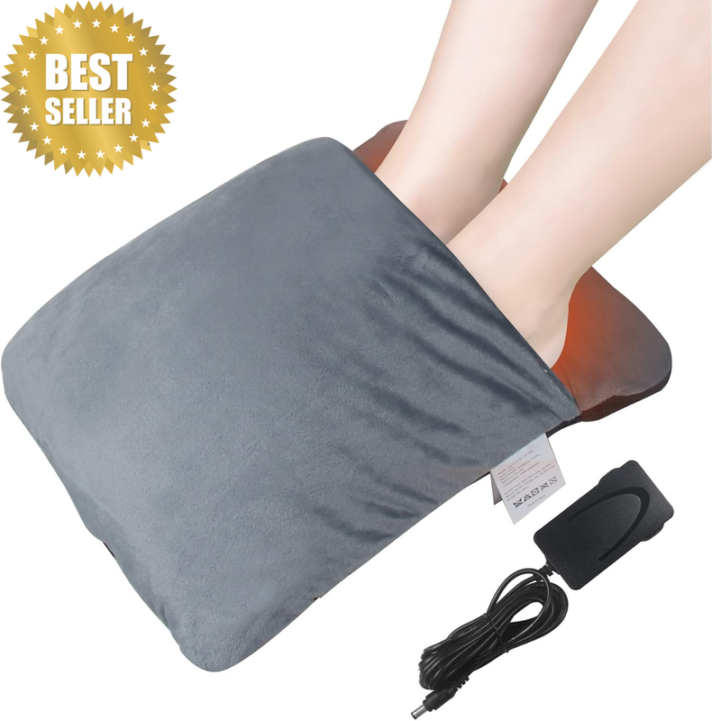 Electric Heated Foot Warmer, 3 Level Heating Feet Warmer, Soft Plush Micro Mink