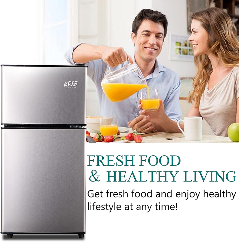 3.5Cu.Ft Compact Refrigerator Mini Fridge with Freezer, Small Refrigerator with