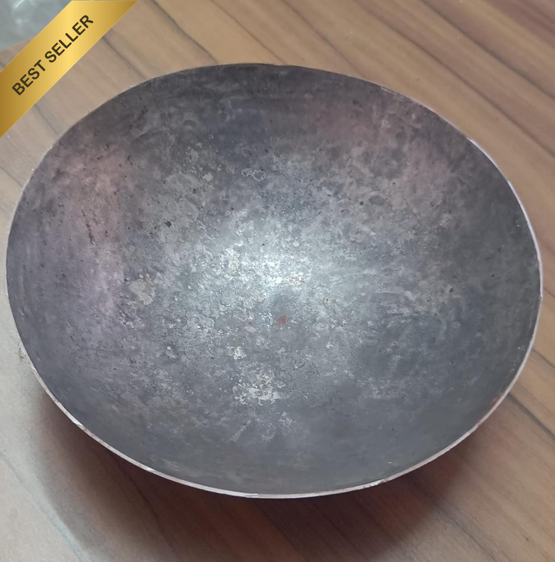 Iron Bowl for Henna Mixing,Wok Kadai without Handle in Iron,Mehendi Paste Bowl 7