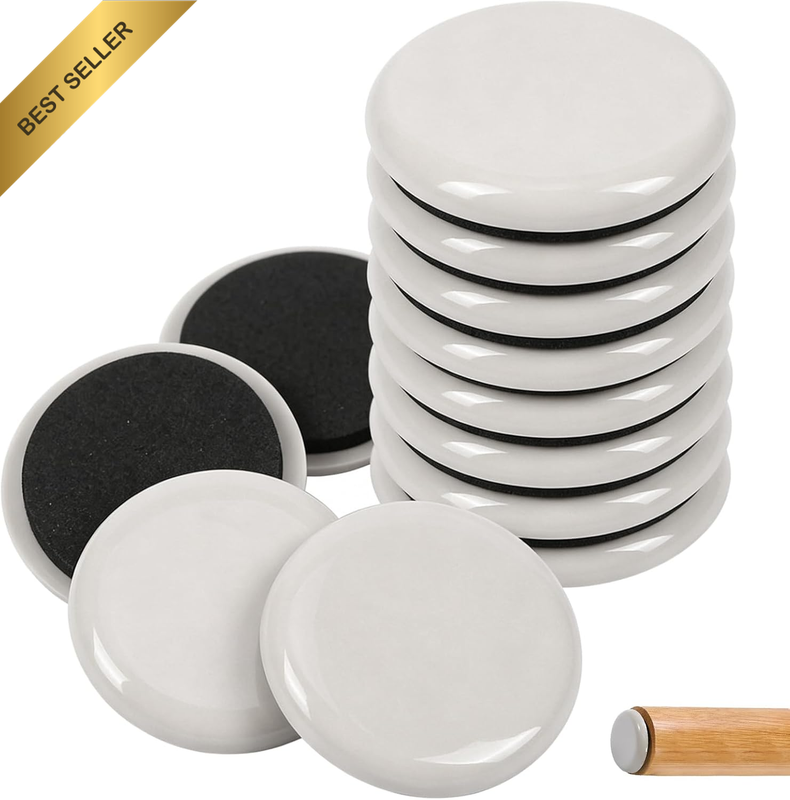 12 PCS Furniture Sliders for Heavy Items, Self Adhesive Furniture Moving Pads fo
