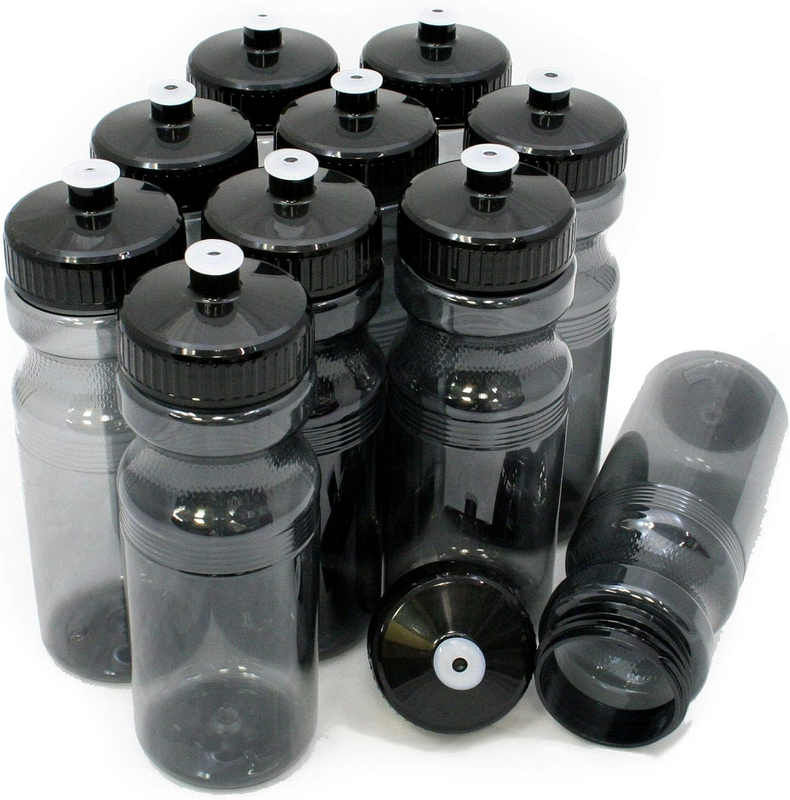 Rolling Sands 24 Ounce Bpa-Free Plastic Water Bottles, Set of 10, Made in USA