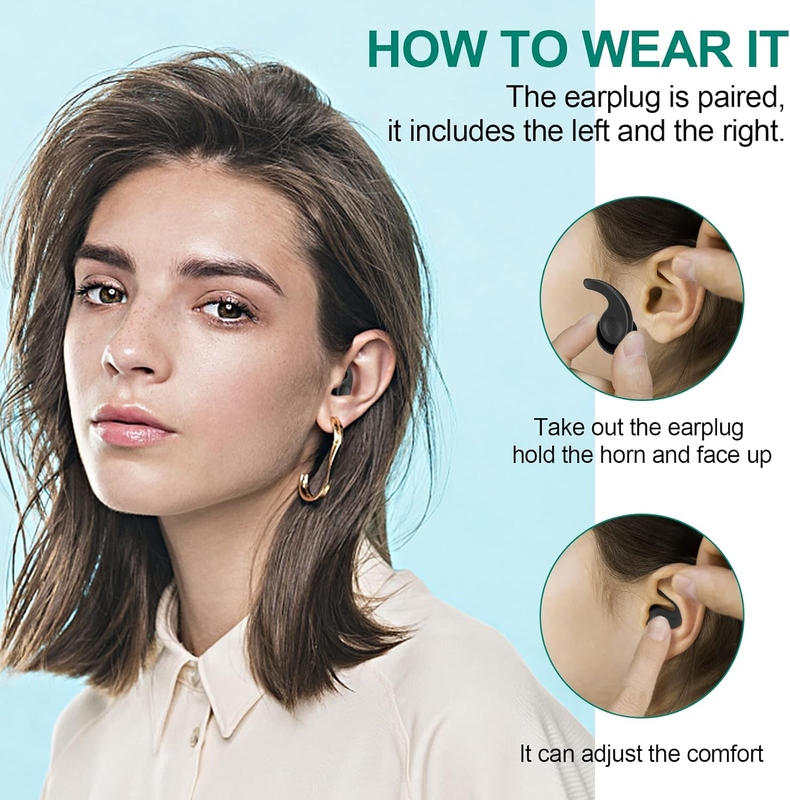 Swimming Ear Plugs for Adults,3 Pairs Waterproof Reusable Silicone Swim Earplugs